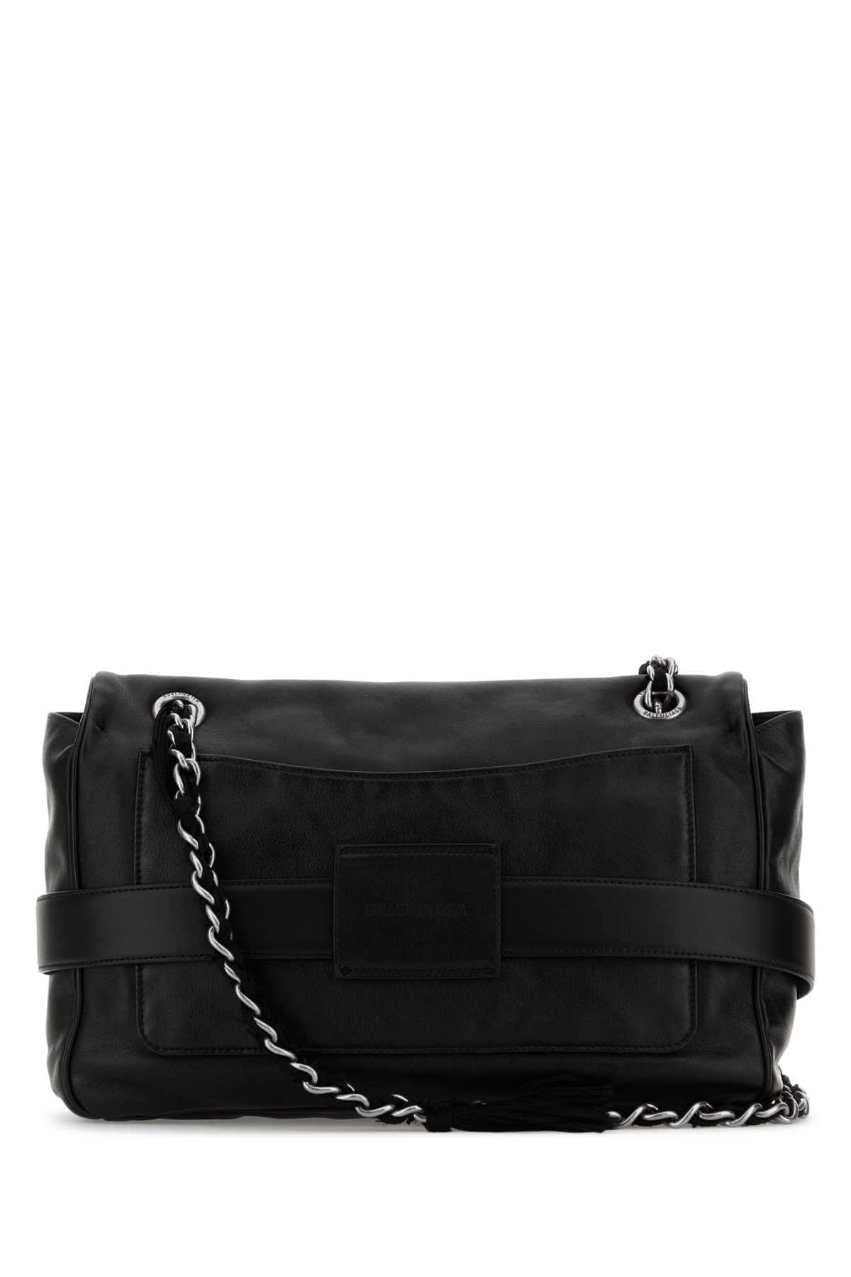 Balenciaga Women Black Leather Modu Shoulder Bag