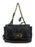 Balenciaga Women 'Modu Flap' Black Crossbody Bag With Logo Plaque On The Front In Leather Woman