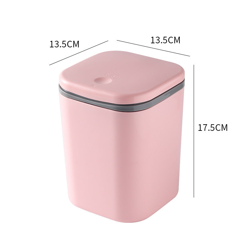 Mini Desktop Trash Can with Lid – Small Office & Home Waste Bin
