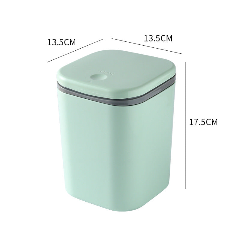 Mini Desktop Trash Can with Lid – Small Office & Home Waste Bin