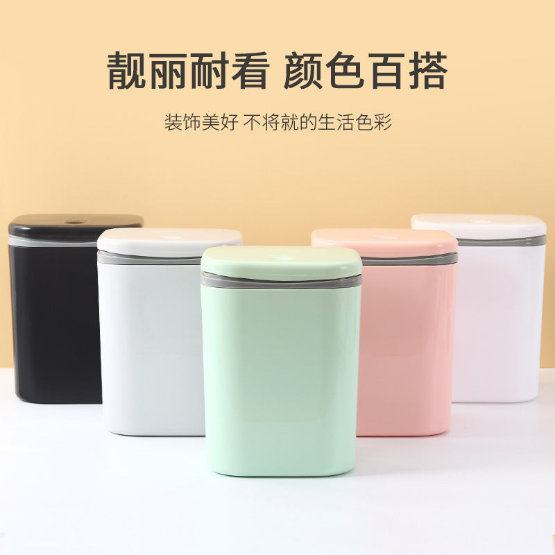 Mini Desktop Trash Can with Lid – Small Office & Home Waste Bin