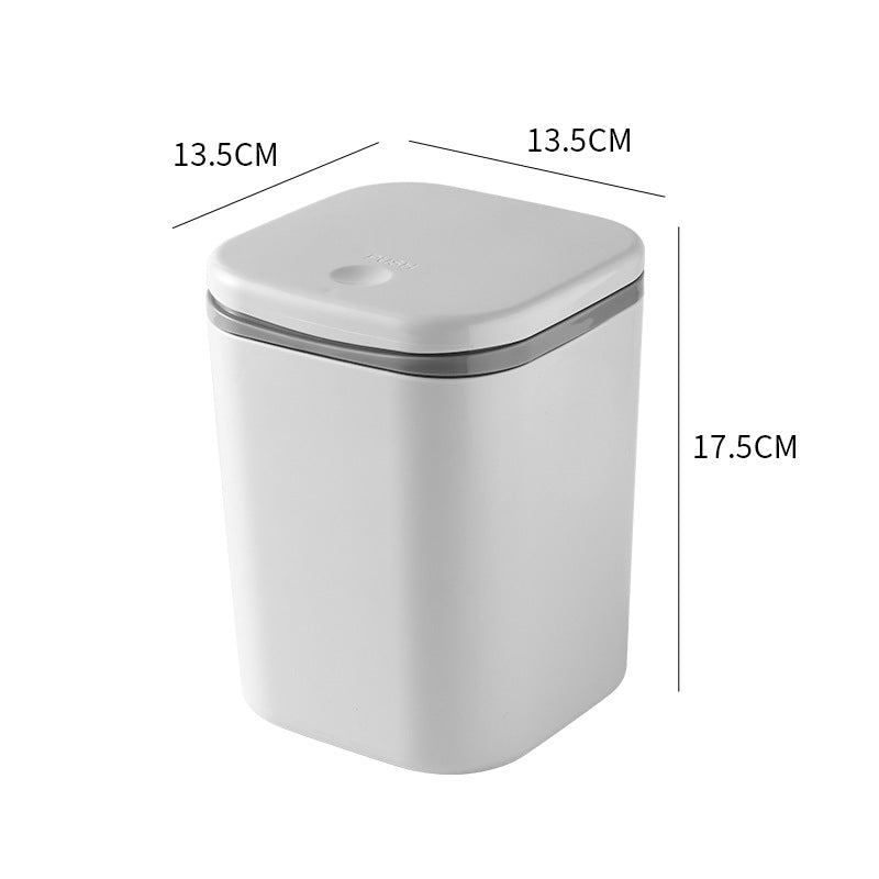 Mini Desktop Trash Can with Lid – Small Office & Home Waste Bin