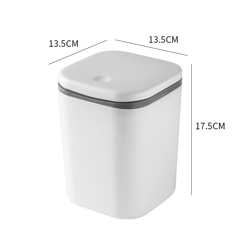 Mini Desktop Trash Can with Lid – Small Office & Home Waste Bin