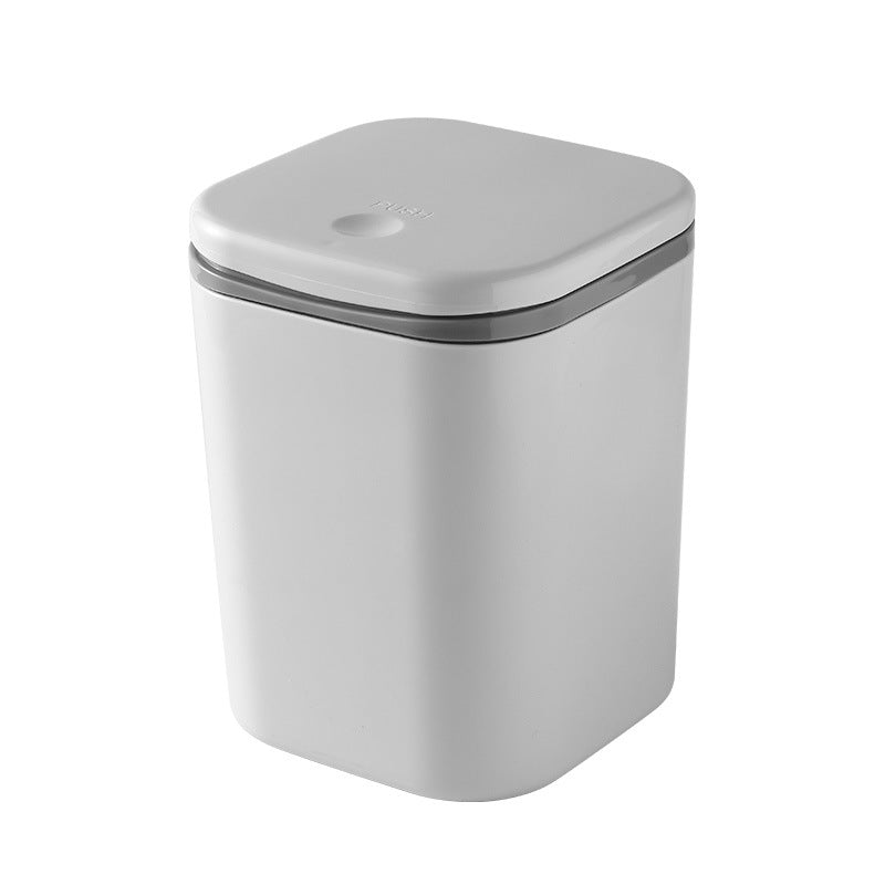 Mini Desktop Trash Can with Lid – Small Office & Home Waste Bin