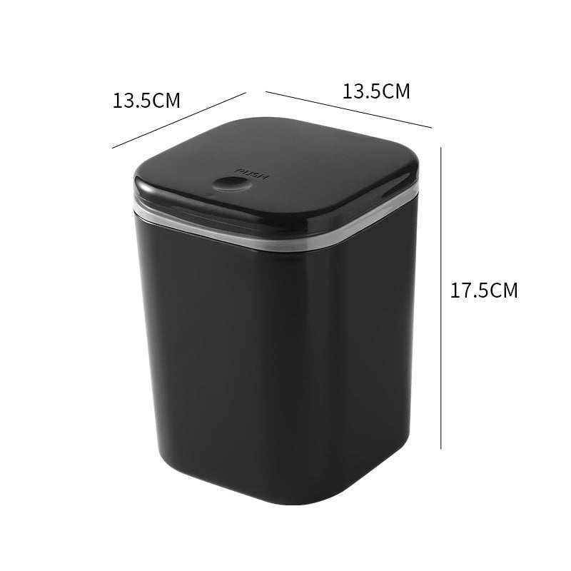 Mini Desktop Trash Can with Lid – Small Office & Home Waste Bin